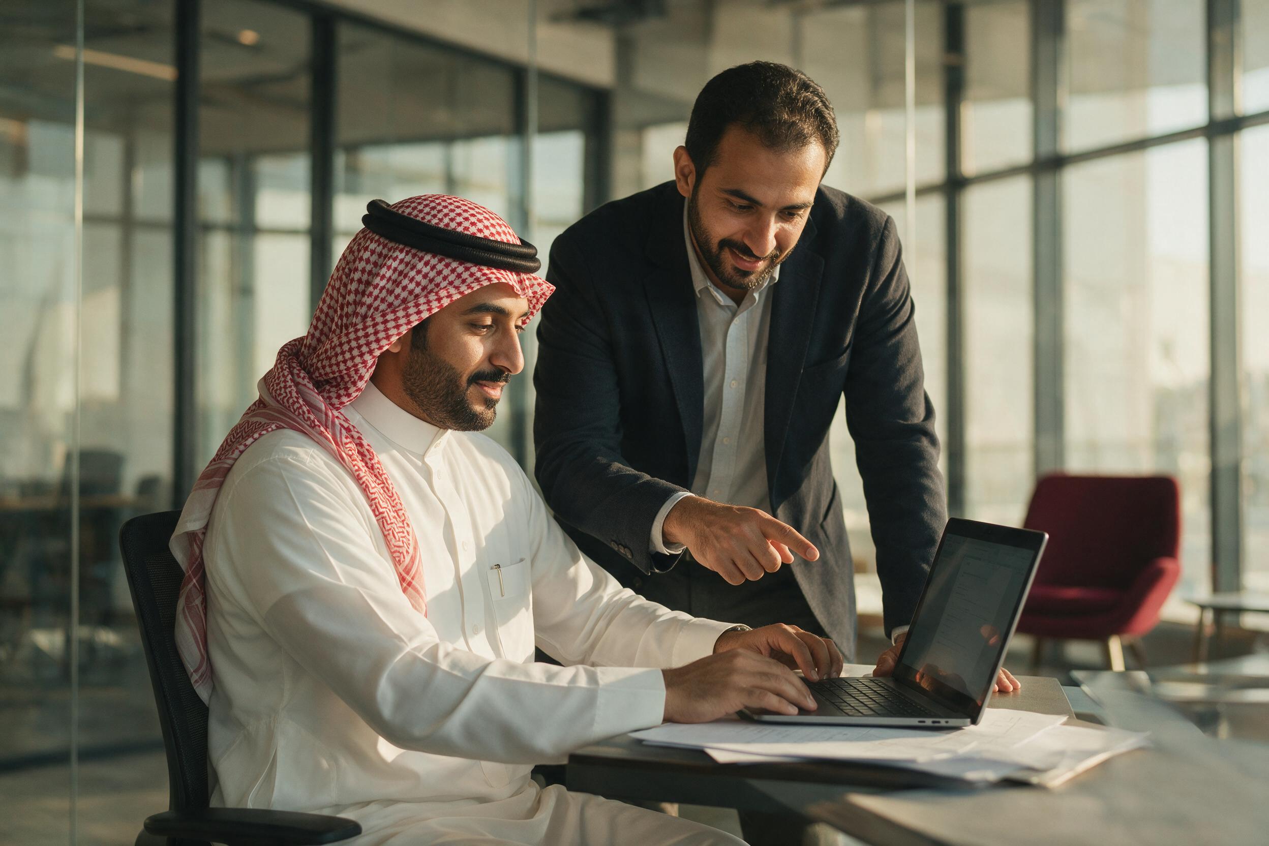مدير يراجع الطلبات على النظام السحابي